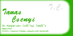 tamas csenyi business card